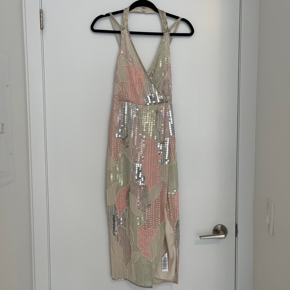 Sparkling Evening Wrap Dress